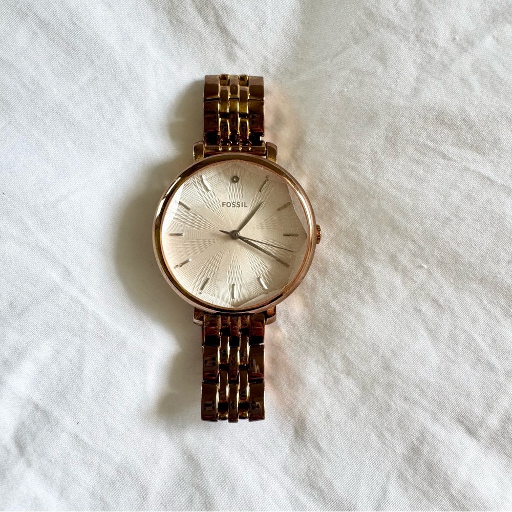 Fossil Stainless-Steel Watch with a Diamond-Style Face